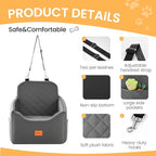 Dog Car Seat for Small Dog with Washable Mat, Memory Foam Booster Seat for Dogs Under 30lb, Elevated Pet Seat with Pockets, Anti-Slip Bed for Car, Perfect for Front & Back Seats with Safety Leash