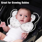KAKIBLIN Baby Travel Pillow, Baby Neck Pillows for Car Seat, Upgraded Babies Head Pillow, Head and Neck Support Pillow for Car Seat, Stroller, Pushchair, Travel(Twig)