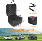 Car Seat Covers for Dogs–Waterproof PU Leather Car Front Seat Cover for Pets & Humans,Scratchproof Captain Seat Protector Fits Most Cars, Trucks, SUVs，Minivans(Black)