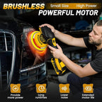Cordless Car Buffer Polisher kit with 21V 2 X 2.0Ah Rechargeable Batteries,6 Inch Car buffer Waxer Kit, 6 Variable Speed 5500RPM Car Buffer Polisher for Car Detailing/Polishing/Waxing