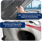 GENANY Windshield Sun Shade for Car SUV Truck (55x30 Inches), Sun Shade Windshield, Shades for Front Windows, Protector Blocks UV, Car Decor