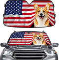 GENANY Corgi Flag Windshield Sun Shade for Car SUV Truck (55x30 Inches), Sun Shade Windshield, Shades for Front Windows, Protector Blocks UV, Car Decor
