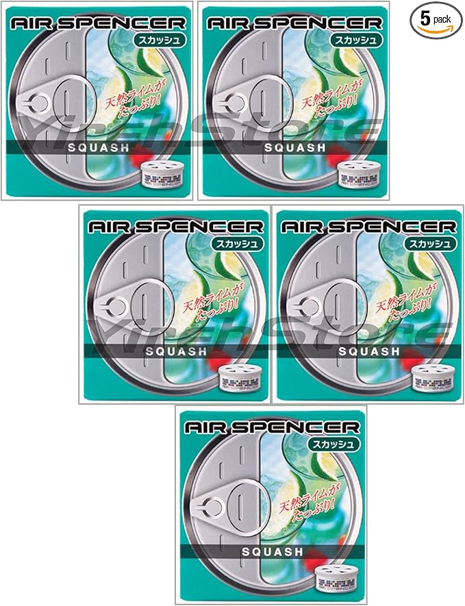 Air Spencer Cartridge Squash Scent 5-Pack Car Air Freshener, Heavy Duty, Last Long, JDM AS A9 Squash Eikosha Japan