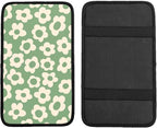 Vintage Groovy Flowers Auto Center Console Cover Pad Car Armrest Seat Box Cover Cushion Universal for Most Vehicle SUV Truck Car Accessories Decor