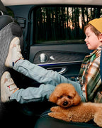 Owleys 2-in-1 Car Interior Guard Bundle | Eco Leather Seat Covers | Kick Mat and Protector | Premium Waterproof Road Trip Child Shield | Holiday for SUV Sedan Truck | Luxury Gray
