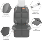 SMART ELF Car Seat Protector for Child Car Seat - Waterproof 600D Fabric Baby Seat Protectors for Non-Slip Backing Mesh Pockets for Baby and Pet, Easy Storage（Dark Gray）
