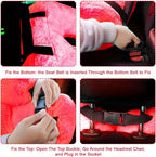 Travel Pillow, Travel Pillow for Kids, Sleeper Hold Pillow Travel, Removable U-Shaped Pillow for Adults and Children to Support Head and Body in The Back Seat of Long Car Trips (Red)
