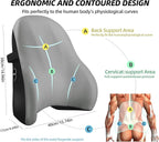 LIQUN Memory Foam Seat Waist Pillow, for Office Chair, Car, Game Chair Lower Back Pain Relief and Improve Posture Lumbar Support Pillow, (Black)