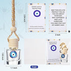 Qinyoung 30 Pack Employee Appreciation Gift Hanging Car Air Freshener Diffuser Bottles Empty Bulk Essential Oil Perfume Car Diffuser Pendant Bottle with Evil Eye Charms Gift for Valentines Galentines