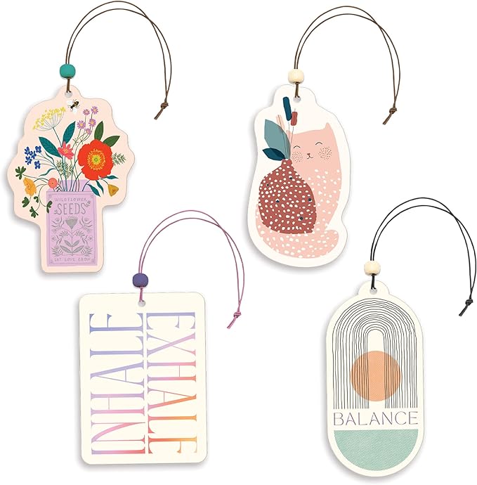 Studio Oh! Scented Hanging Car Air Fresheners - Pack of 2 - Natural & Exclusive Fragrance with DeoBoost Technology - Unique Design with Decorative Bead - Let Love Grow