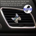 Augeny 2PCS Bling Butterfly Air Vent Clips, Cute Crystal Car Air Fresheners Vent Clips, Rhinestone Diamond Auto Diffuser Vent Clip for Women Girls, Car Interior Decor Accessories (Blue)