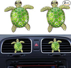 Car Air Freshener Women Car Vent Clips Decorations 2 PCS Cute Sea Turtles Car Interior Accessories Car Vent Diffuser (Green Sea Turtle, 1.6 inch)