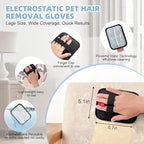 Pet Hair Removal Tool, 3 in 1 Cat Dog Hair Removar Set Including 50" Carpet Rake, Reusable Lint Roller and Static Pet Hair Removal Glove for Rugs,Carpet,Couch,Floors,Furniture,Clothes
