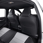 HKZ Fit RAV4 Car Seat Cover Set for 2013 2014 2015 2016 2017 2018 Toyota RAV4 Limited XLE SE Platinum Adventure-Leather(Black+Grey)