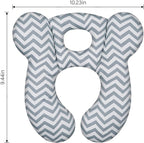 Baby Travel Pillow, Upgrade U-Shape Infant Pillow for Car Seat Pushchair and Stroller, Soft Comfortable Sleep Cushion for Kids Newborn and Toddler -Wave Gray
