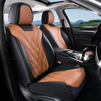 Coverado Car Seat Covers Full Set, Seat Covers for Cars, Front Seat Covers and Back Seat Cover Waterproof Leather Automotive Seat Cover, Universal Car Interior Protectors Cushion for Most Cars