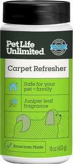 Pet Life Unlimited Carpet Deodorizer Powder, 16 oz, Strong Pet Odor Eliminator & Carpet Freshener, Plant-Based Juniper Leaf Scent, Pet Safe (Pack of 1)
