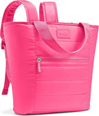 Fit & Fresh Mari Cooler Backpack for Women, Insulated Leakproof Soft Cooler Bag (12 Can), Lunch Tote, Beach Cooler, Lightweight Travel Picnic Tote, Hot Pink