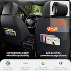 KEYOOG Universal 2-Seater Waterproof Breathable Nappa Leather Car Seat Covers Full Set, Compatible with Honda Civic, Toyota Camry Corolla, Nissan Rogue Sentra, Fit for Front Seats Most Sedans SUV