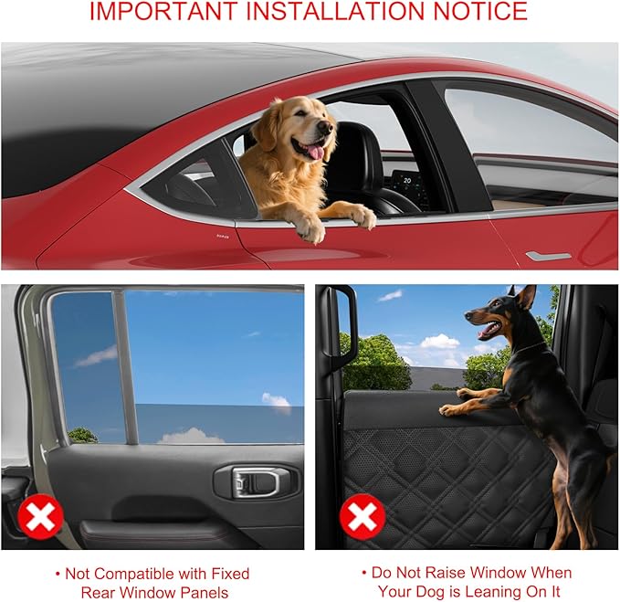 Back Seat Extender for Dogs – Waterproof Dog Seat Cover for Back Seat with Door Protection, Easy to Use and Clean, Hard Bottom, Holds 420 lbs Dog Hammock for Cars, SUVs & Small-Size Trucks