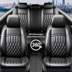 Fit TSX Car Seat Covers for Acura TSX 2003-2014 - Premium Leather, Waterproof, All-Weather, Airbag Compatible, Anti-Slip, Breathable, Easy Install, Seat Protectors, Full Set, Black