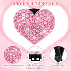 Ouligay 4Pcs Car Air Vent Clip Bling Car Air Freshener Outlet Clip Crystal Heart Shape Decorative for Women
