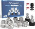 Pressure Washer Quick Connect Kit, M22-14mm to 3/8" Male Female Quick Disconnect Kit for Power Washer, 3/4 Inch Hose Fittings Adapter Set, Stainless Steel, 9 pcs