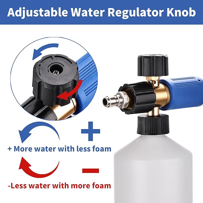 FENG PAI Pressure Washer Foam Cannon with Dual Connector Accessory & 7 Power Washer Sprayer Nozzles, Double Tip Attachment For Soap Cannon, 1/4" Quick Connect, 3600 PSI