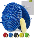 10.4" Heavy Duty Grit Trap (2-Pack) & Wash Mitt Kit - Premium Car Wash Bucket Filter Insert, Dirt Separator, Fits 3.5-5 Gallon (Blue Kit)