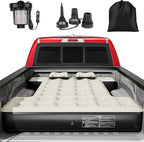 YITAHOME Truck Bed Air Mattress for 5.5-5.8 ft Full-Size Short Truck Beds, Inflatable Car Mattress Bed with Pump, Pillows, Carry Bag & Repair Kit for Outdoor, Travel, Camping (Black&Gray)