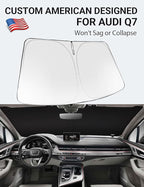 Proadsy Windshield Sun Shade for 2016-2025 2026 Audi Q7 Foldable Front Sunshade Protector Sun Visor Blocks UV Rays Keep Car Cooler