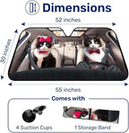 GENANY Tuxedo Cat Windshield Sun Shade for Car SUV Truck (55x30 inches), Sun Shade Windshield, Shades for Front Windows, Sunshade for Car Windshield, Protector Blocks UV