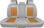 Premium Nappa Leatherette Car Seat Cover Set Custom Fit for Honda CR-V CRV 2000-2023 2024 2025 2026 Water-Proof Breathable Faux Leather Seat Cushion Protectors (Full Set 5 Seats,Orange Grey)