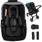 Newborn Car Seat Head Support with 3 Shoulder Covers Set, 2-in-1 Reversible Infant Car Seat Insert, Thickened Car Seat Cushion for Baby, Carseat Head Support for Preemie to Infant