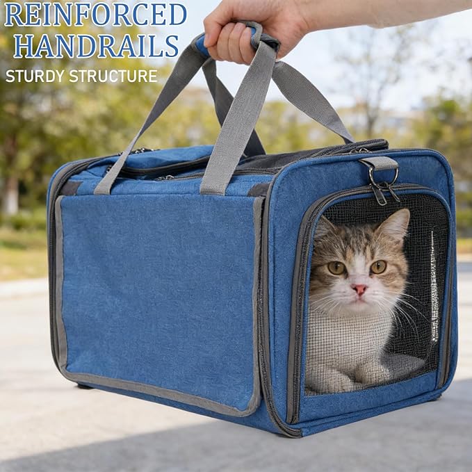 Soft Cat Carrier,Small Dog Crate,Pet Travel Bag Dogs Cats Car Carriers Puppy Backpack Portable Kennel Purse Crates for Kitten Tote Cage Carry Sling Pets Box Foldable Kennels Collapsible Bags