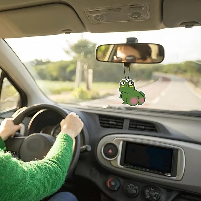Rawan 4 Pack Car Air Freshener Frog - Cute Funny Decor Hanging Fresheners for Car Interior, Room Decorations