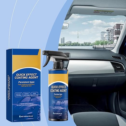 2Pcs Quick Car Coating Spray, 2025 New Quick Effect Coating Agent for Car, 120ml/4FL.0Z 3 in 1 High Protection Quick Car Coating Spray, Waterless Wash Coat Car Wax Polish Sprays