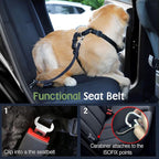 Dog Seat Belt, Safety Vest Dog Car Harness with Adjustable Buckle Dogs Seat-Belt for Vehicle Nylon Pet Safety Seats Belts Heavy Duty(XL, Purple)