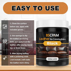 Black Leather Recoloring Balm, 12oz Leather Color Restorer for Couches, Leather Repair Kit for Furniture, Leather Dye for Leather Fade, Leather Repair Restore car seat