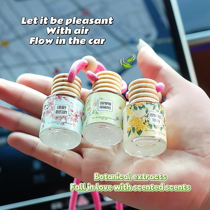 Car Air Freshener Diffuser, Hanging Car Scents Air Freshener, Car Fresheners Long Lasting, Essential Oil Diffuser, Fragrance Oil, 6pcs