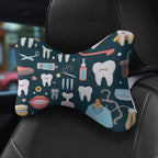 Office Neck Pillow, Compatible with Teeth Dental Seamless Pattern Head Chin Supporting Cushion for Sleeping, Nap, Rest, Memory Foam Airplane Pillow Car Pillow, and Machine Washable