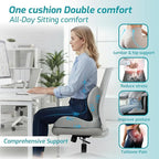 Ergonomic Seat Cushion,Office Chair Cushion with Lumbar Support Pillow,Car Orthopedic Seat Cushions,Designed for Sciatica,Tailbone,Back Pain Relief,for Office,Car,Truck,Home,Desk Chair