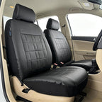Champlus Car Seat Covers, Premium Leather Ultra Comfort and Thick 2 Front Seat Covers, Universal Fit Automotive Sedan Cars, SUVs, Trucks, Mini Vans, Airbag Compatible, Easy to Install