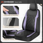 Coverado Car Seat Covers, Front Seat Covers, 2 Front Automotive Seat Cover, Mesh Breathable Seat Protectors, Universal Fit for Most Cars