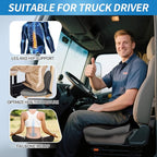 Memory Foam Seat Cushion for Truck Drivers with Adjustable Strap Ergonomic Car Seat Cushions for Driving, Chair Cushion for Back Pain，Lumbar Support & Sciatica Relief for Driving Long