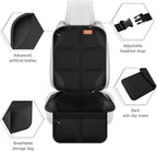 SMART ELF Car Seat Protector [1 Pack] Large Auto Protector for Child Seats with Thickest Padding and Non-Slip Backing Mesh Pockets for SUV, Sedan, Truck, Leather and Fabric - Black