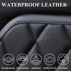 Coverado Car Seat Covers Full Set, Black Seat Covers, Waterproof Faux Leather Car Seat Cover, Luxury Car Seat Cover, Automotive Seat Covers 5 Seats, Car Seat Protector Universal Fit Most Cars