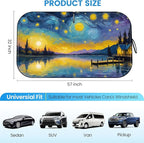 Car Windshield Sun Shade - Reflector Sunshade Offers Ultimate Protection for Car Interior, Cool Reflective Sun Blocker Fits Small Sedans, Mini SUVs