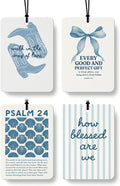 Blue Western Christian Car Air Freshener 4 Pcs Coconut Scented, Religious Car Accessories Mirror Decor for Women, Preppy Cowgirl Beach Hanging Air Freshener for Cars Closet Drawer Books