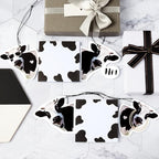 8 Pack Car Air Freshener Cattle Print Funny Cute Hanging Decorations Gift for Women Men, White Tea, Wild Bluebell, Vanilla, Ocean Scents, Black